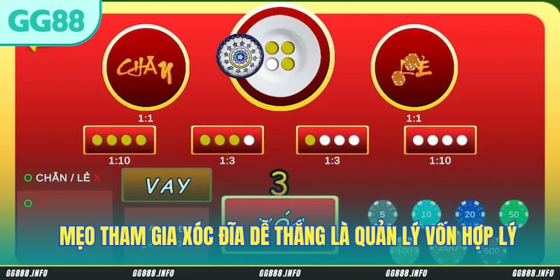 Mẹo tham gia xóc đĩa dễ thắng là quản lý vốn hợp lý